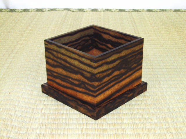 大橋利一作黒柿印籠形将棋駒箱 桐共箱付(KH135) トウシン盤駒店 囲碁 将棋