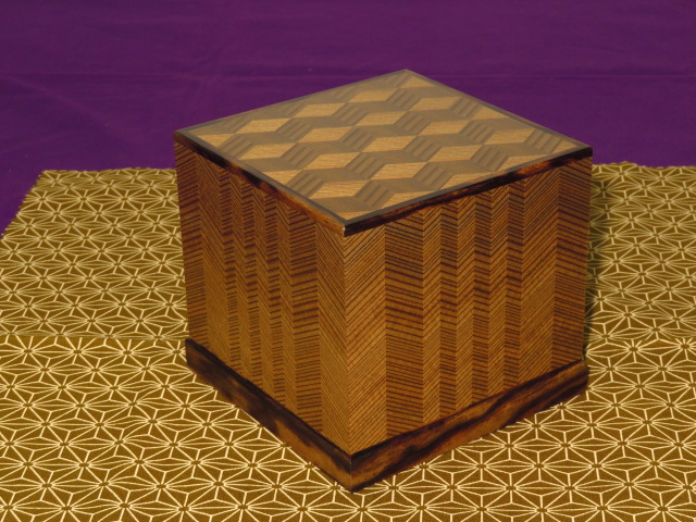 大橋利一作神代杉木画印籠形将棋駒箱 桐共箱付(KH235) トウシン盤駒店 