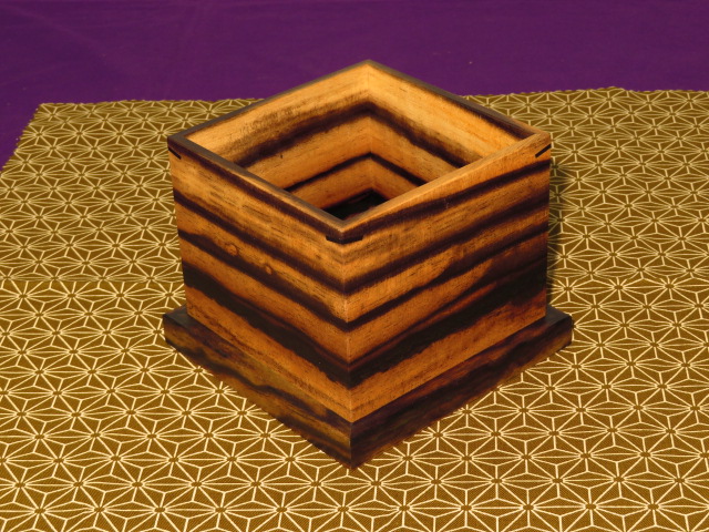 大橋利一作神代杉木画印籠形将棋駒箱 桐共箱付(KH235) トウシン盤駒店 