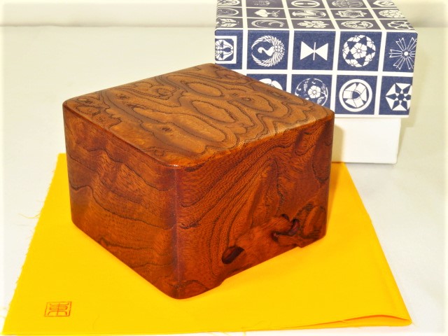 タモ玉杢造り黒漆染め宝石箱 小物入れ 将棋駒箱 将棋 タモ玉杢 駒箱 