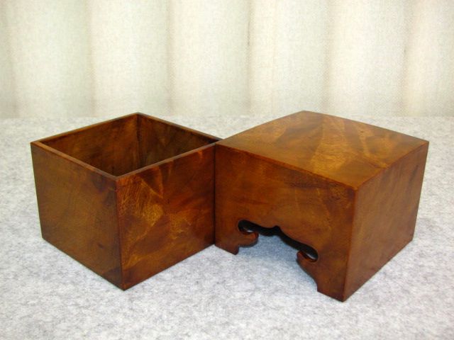 松浦清治作楠杢拭漆仕上駒箱(kh058) トウシン盤駒店 囲碁 将棋