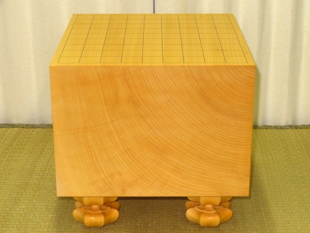 熊須碁盤店熊須健一作/高知産本榧柾目八寸将棋盤/盤覆 新品(K869  