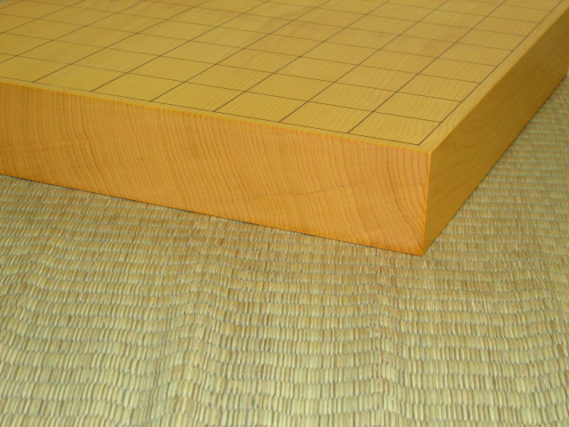 一如（吉田寅義）作本榧柾目一枚物二寸卓上将棋盤 榧駒台付（S143） トウシン盤駒店 囲碁 将棋