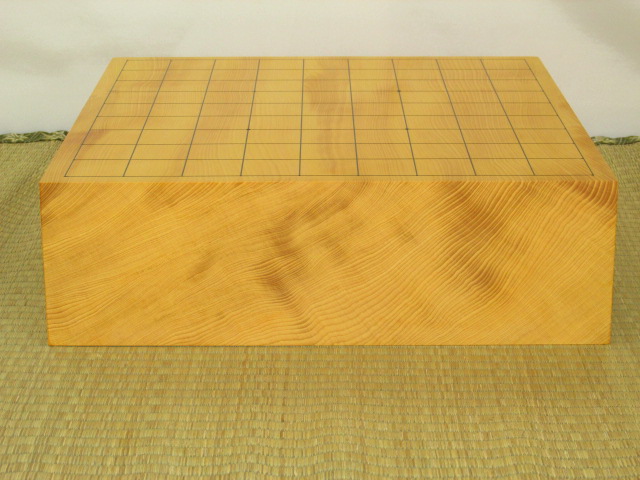 本榧柾目一枚物三寸四分卓上将棋盤 欅駒台付/新品(S147) トウシン盤駒 
