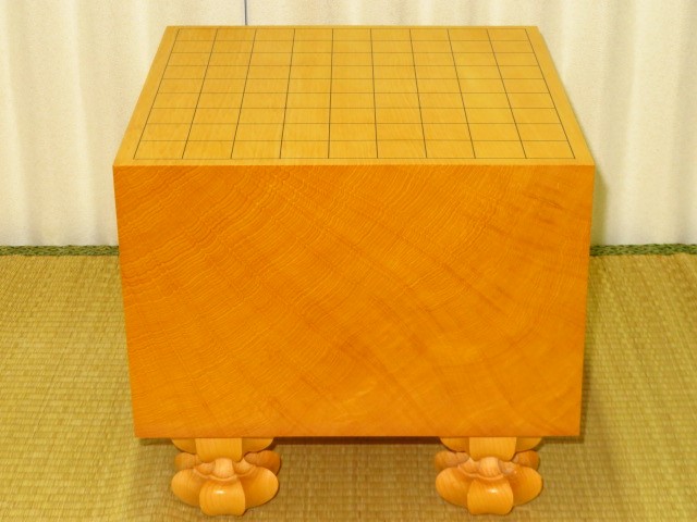 本榧四方柾目七寸一分将棋盤/使用品 榧駒台(S176) トウシン盤駒店 囲碁 