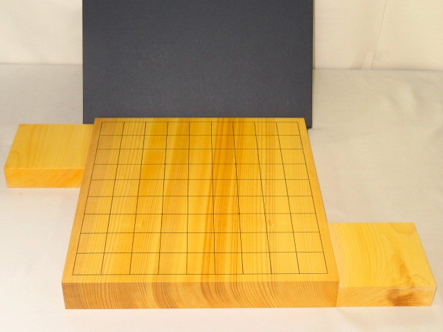 熊須健一作/日向産本榧天地柾目一枚物1.6寸卓上将棋盤/新品榧駒台(S182  