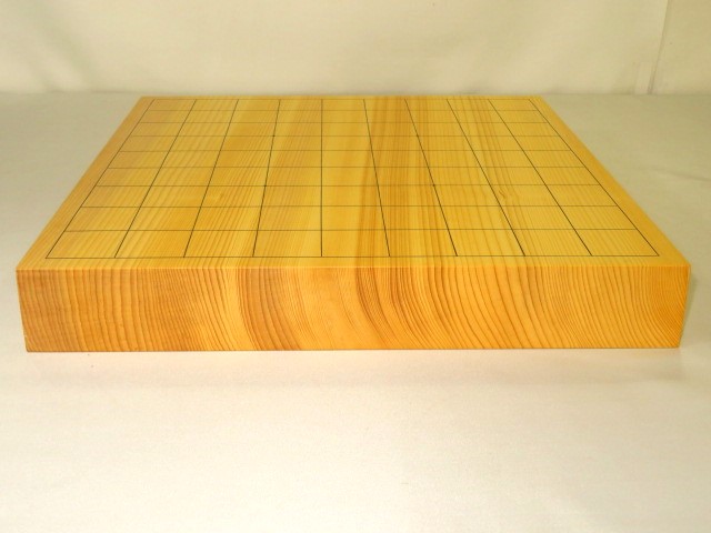 熊須健一作/日向産本榧天地柾目一枚物1.6寸卓上将棋盤/新品榧駒台(S182  
